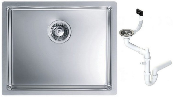 Alv 1102606 Quadrix 50 Мойка F/S/U, 1 чаша, 1 мм, BRS, 3½", 550х450х200 мм+сифон 1130550, шкаф 600. Фото 1