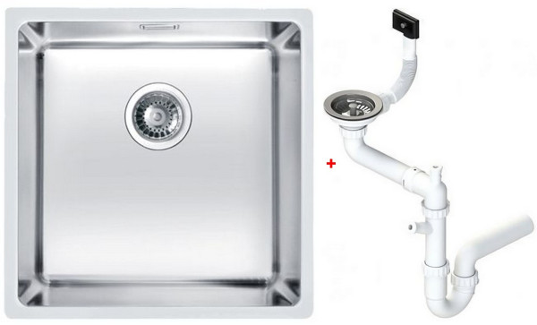 Alv 1118877 Kombino 30 Мойка F/S, r15, 1 чаша, 1 мм, KMB, 3½", 440х440х195 мм+сифон 1130550, шк 450. Фото 1