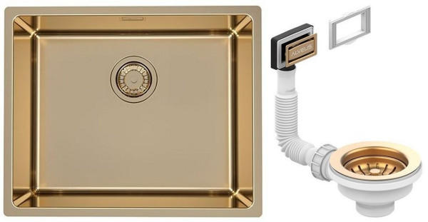 Alv 1121283 Kombino 50 Mon Br Мойка F/S, r15, 1 чаша, 1 мм, SAT, 3½", 542х442х195 мм+выпуск шк 600. Фото 1