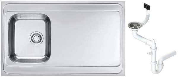 Alv 1130471 Classic Pro 70 Мойка накл. обор, 1 чаша, 0,8 мм, SAT, 3½, 1000х600х190 мм+сифон, шк 500. Фото 1