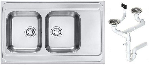 Alv 1130472 Classic Pro 80 Мойка накл. обор, 0,8 мм, SAT, 3½, 1000х600х190 мм+сифон 1130555, шк 800. Фото 1