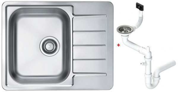 Alv 1144603 Line Max 110 Мойка I обор, 1 чаша, 0,7 мм, SAT, 3½ 610x500 +сифон 1130551. Фото 1