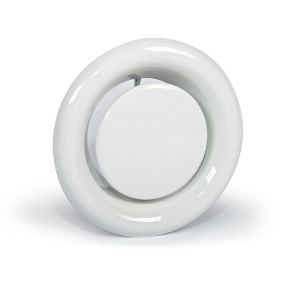 Анемостат приточно-вытяжной металлический с фланцем Д - 100 мм белый. серия АПВМ. Фото 1