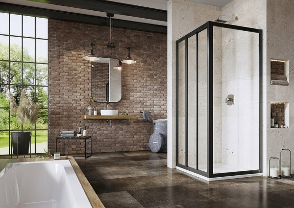 APSS-80 198 черный+Transparentl Supernova душевая стенка. Фото 4