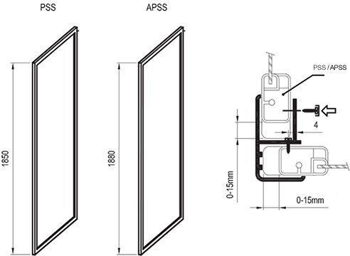 APSS-90 белая+пеарл, Supernova жесткая душевая стенка (продаем из наличия). Фото 2