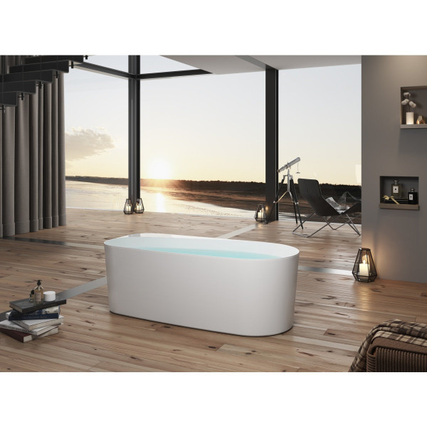 AQ-1115780 ПРИМА Ванна акриловая, отдельностоящая, 1700*800*580 , В комплекте со сливом и ножками. Цвет белый глянцевый.. Фото 5