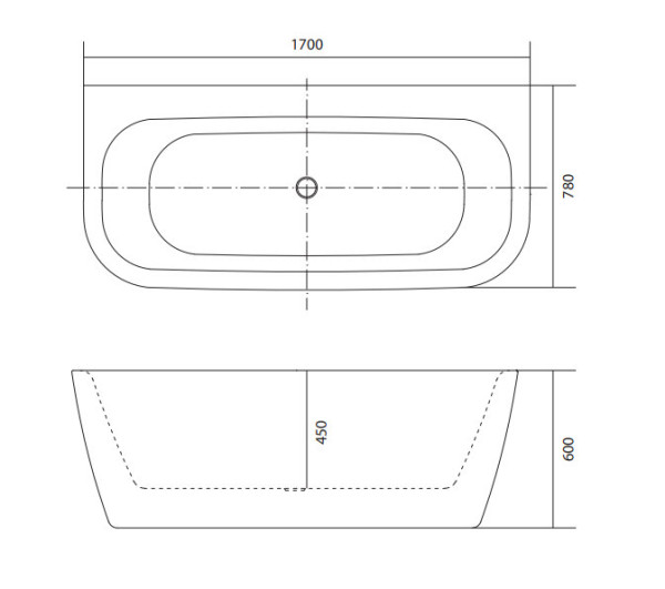AQ-123778 АЛТЕЯ Ванна акриловая, пристенная, 1700*780*600 , В комплекте со сливом и ножками. Цвет белый глянцевый.. Фото 3