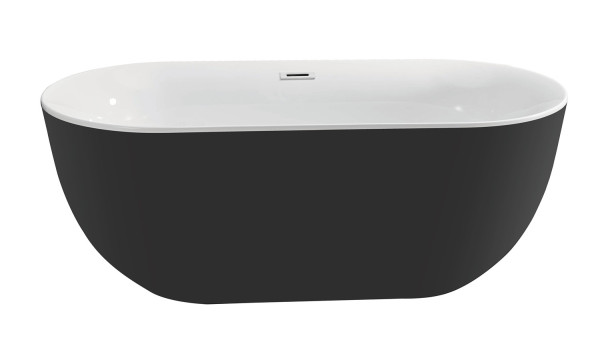 AQ-144778Bl АФИНА Ванна акриловая, отдельностоящая, 1700*780*600. В комплекте со сливом и ножками. Цвет белый глянцевый. Фронтальная панель: черная. Фото 1