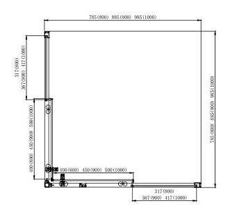 AQ ARI KV 08020BL Душевой уголок квадратный, двери раздвижные 800x800x2000 профиль черный, стекло прозрачное. Фото 4