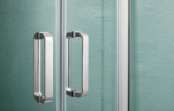 AQ ARI KV 08020CH Душевой уголок квадратный, двери раздвижные 800x800x2000 профиль хром, стекло прозрачное (AQ NAA 1142-80). Фото 3