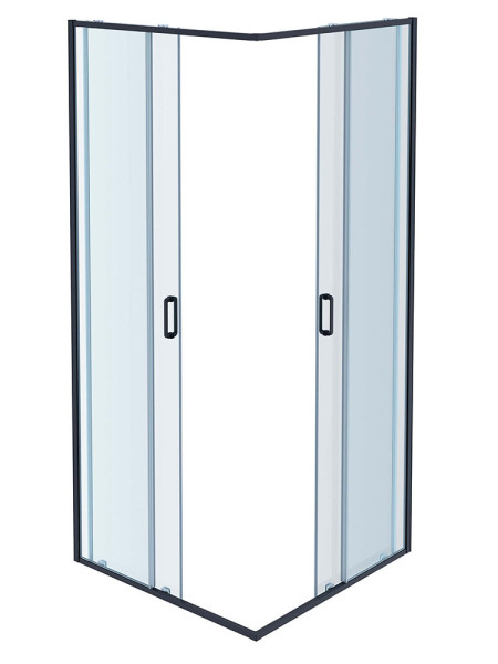 AQ ARI KV 08020GM Душевой уголок квадратный, двери раздвижные 800x800x2000 профиль оружейная сталь, стекло прозрачное. Фото 2