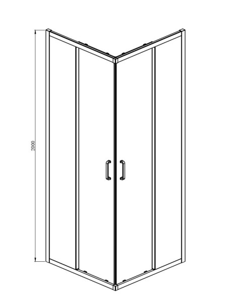 AQ ARI KV 08020GM Душевой уголок квадратный, двери раздвижные 800x800x2000 профиль оружейная сталь, стекло прозрачное. Фото 6