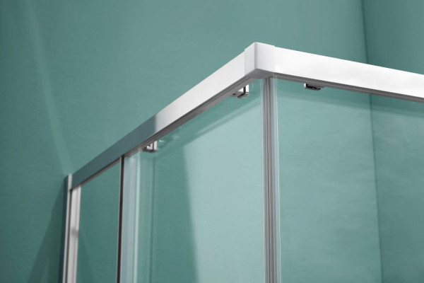 AQ ARI KV 09020CH Душевой уголок квадратный, двери раздвижные 900x900x2000 профиль хром, стекло прозрачное. Фото 3
