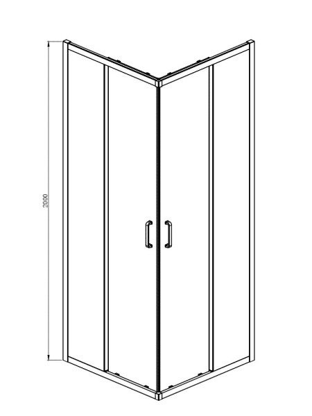 AQ ARI KV 09020GM Душевой уголок квадратный, двери раздвижные 900x900x2000 профиль оружейная сталь, стекло прозрачное. Фото 5