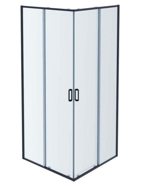 AQ ARI KV 10020GM Душевой уголок квадратный, двери раздвижные 1000x1000x2000 профиль оружейная сталь, стекло прозрачное. Фото 1