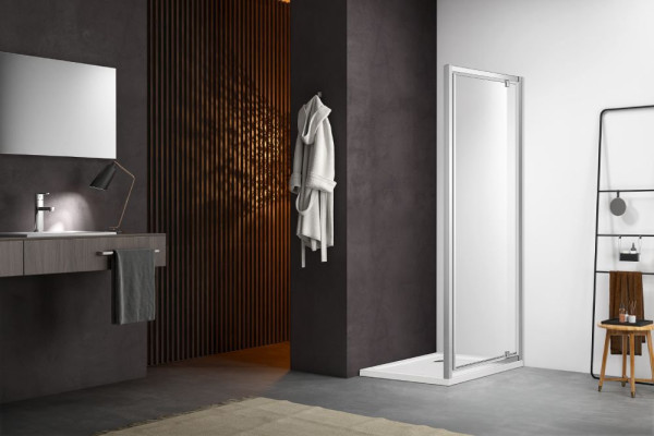 AQ ARI PI 09020CH Душевая дверь, распашная 900x2000 профиль хром, стекло прозрачное. Фото 1