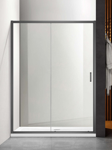 AQ ARI RA 10020GM Душевая дверь двухэлементная, раздвижная1000x2000 профиль оружейная сталь, стекло прозрачное. Фото 1