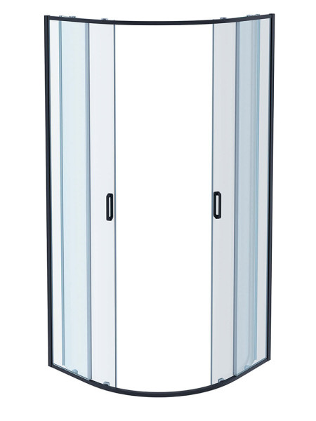 AQ ARI RO 09020GM Душевой уголок 1/4 круга, двери раздвижные 900x900x2000, профиль оружейная сталь, стекло прозрачное. Фото 2