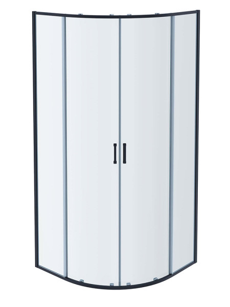 AQ ARI RO 09020GM Душевой уголок 1/4 круга, двери раздвижные 900x900x2000, профиль оружейная сталь, стекло прозрачное. Фото 3