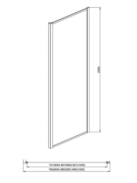 AQ ARI WA 09020GM Неподвижная душевая стенка 900x2000, для комбинации с дверью, профиль оружейная сталь, стекло прозрачное. Фото 2