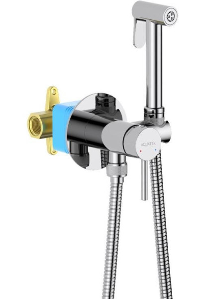 AQ1021CR ЕВРОПА комплект для гигиенического душа встроенный (смеситель + гигиеническая лейка + шланг). Фото 2