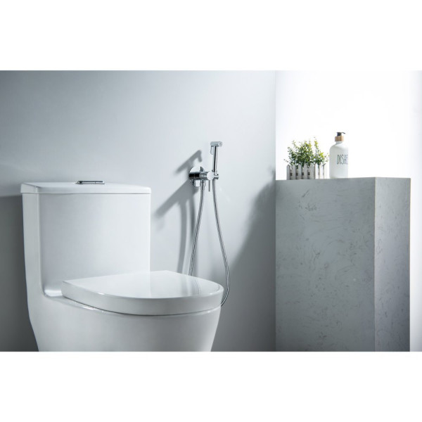 AQ1021CR ЕВРОПА комплект для гигиенического душа встроенный (смеситель + гигиеническая лейка + шланг). Фото 4