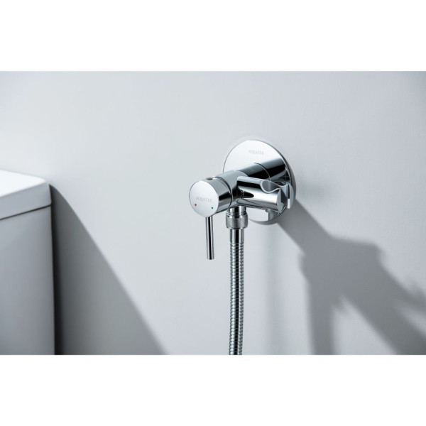 AQ1021CR ЕВРОПА комплект для гигиенического душа встроенный (смеситель + гигиеническая лейка + шланг). Фото 8