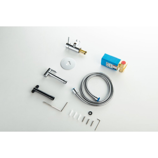 AQ1021CR ЕВРОПА комплект для гигиенического душа встроенный (смеситель + гигиеническая лейка + шланг). Фото 10