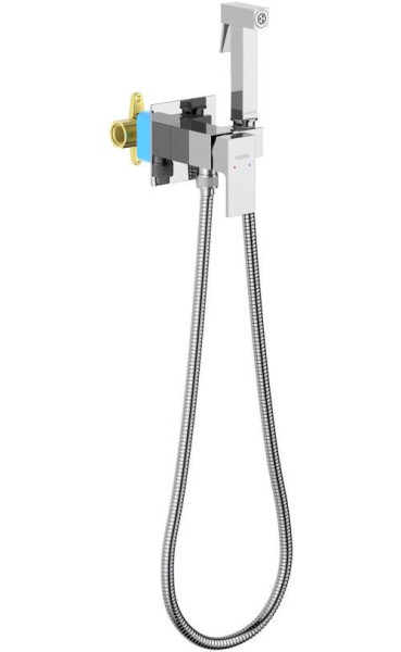 AQ1022CR ЛИБРА комплект для гигиенического душа встроенный (смеситель + гигиеническая лейка + шланг). Фото 1