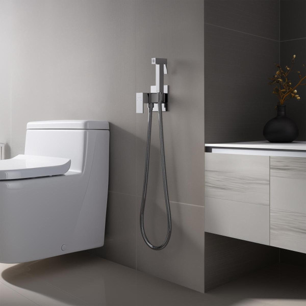 AQ1022CR ЛИБРА комплект для гигиенического душа встроенный (смеситель + гигиеническая лейка + шланг). Фото 4