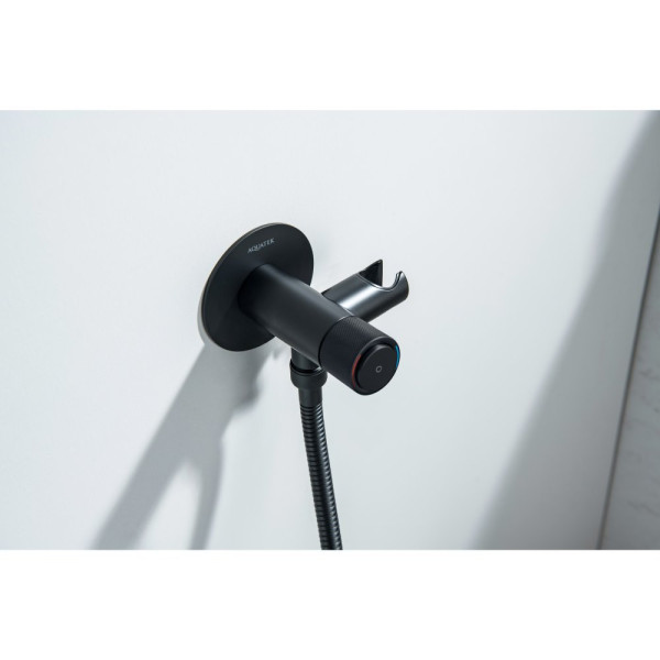 AQ1023MB БЕТТА комплект для гигиенического душа Select встроенный (смеситель + гигиеническая лейка + шланг), матовый черный. Фото 7
