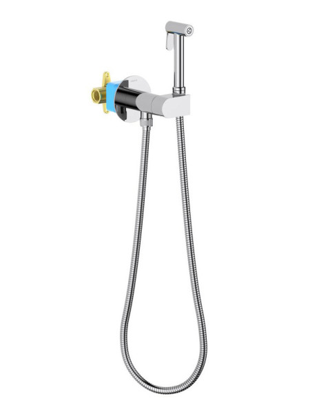 AQ1024CR ОБЕРОН комплект для гигиенического душа встроенный (смеситель c прогрессивным картриджем + гигиеническая лейка + шланг). Фото 1