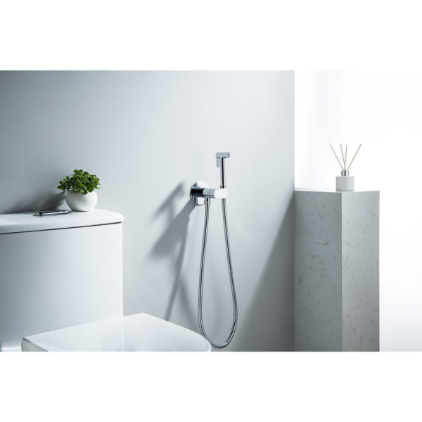 AQ1024CR ОБЕРОН комплект для гигиенического душа встроенный (смеситель c прогрессивным картриджем + гигиеническая лейка + шланг). Фото 4