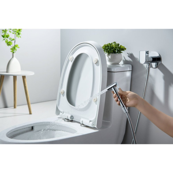 AQ1024CR ОБЕРОН комплект для гигиенического душа встроенный (смеситель c прогрессивным картриджем + гигиеническая лейка + шланг). Фото 6