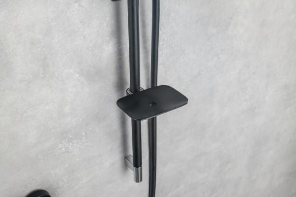 AQ1043MB ВЕГА термостатический смеситель для ванны, матовый черный. Фото 4