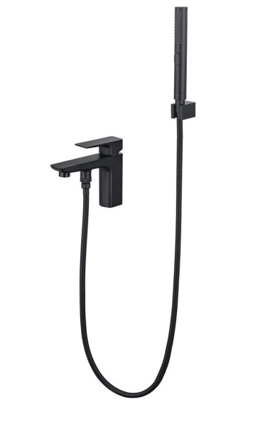 AQ1044MB ВЕГА смеситель врезной на борт ванны на 1 отв., матовый черный. Фото 1