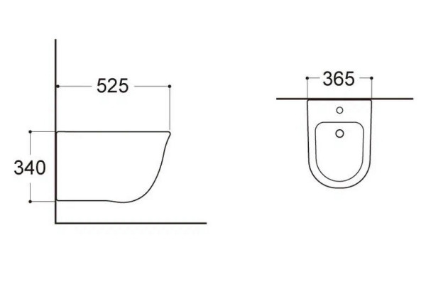 AQ1111-00 КЛАССИК Унитаз подвесной безободковый 525*365*340, тонкое сиденье с механизмом плавного закрывания, крепеж. Фото 2