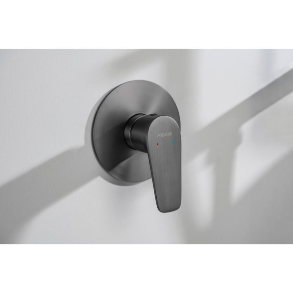 AQ1119BGM БЕТТА набор с гигиеническим душем (смеситель + гигиеническая лейка + шланг + шланговое подсоединение с держателем), оружейная сталь (шлиф. ч. Фото 9