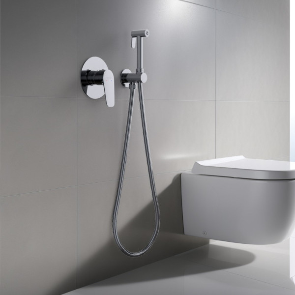 AQ1119CR БЕТТА набор с гигиеническим душем (смеситель + гигиеническая лейка + шланг + шланговое подсоединение с держателем). Фото 4