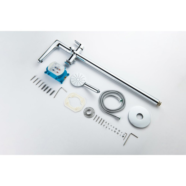 AQ1145CR БЕТТА смеситель для ванны напольный (внешняя и скрытая часть). Фото 8