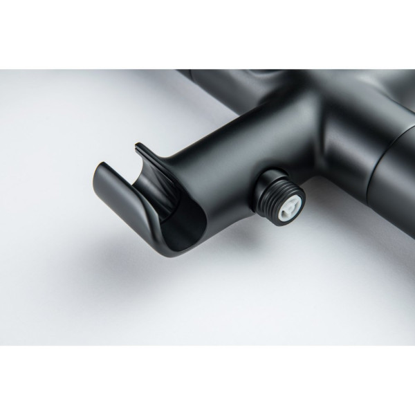 AQ1145MB БЕТТА смеситель для ванны напольный (внешняя и скрытая часть), матовый черный. Фото 7