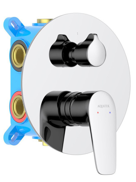 AQ1147CR БЕТТА смеситель для ванны, 3 режима (внешняя и скрытая часть). Фото 1