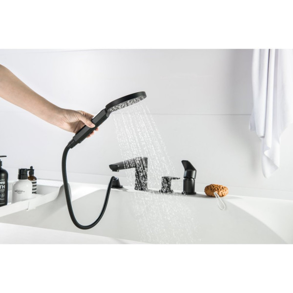 AQ1148MB БЕТТА смеситель на борт ванны на 4 отв., матовый черный. Фото 6