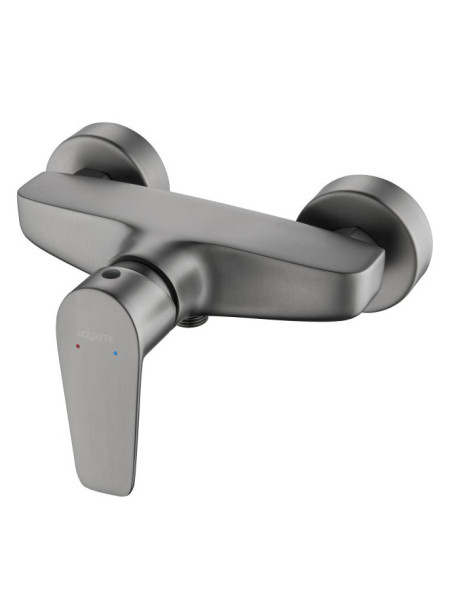 AQ1160BGM БЕТТА смеситель для душа, оружейная сталь (шлиф. черный хром). Фото 1