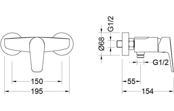 AQ1160MB БЕТТА смеситель для душа, матовый черный. Фото 3