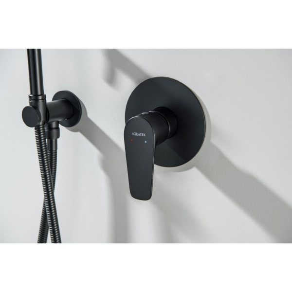 AQ1166MB БЕТТА смеситель для душа 1 режим (внешняя и скрытая часть), матовый черный. Фото 2