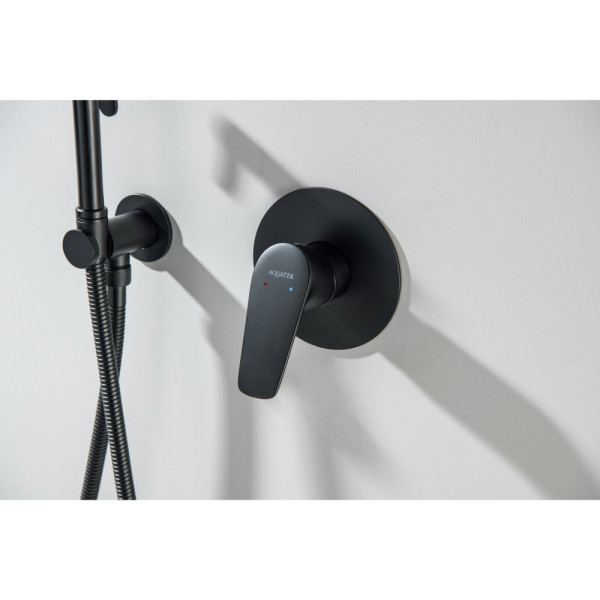 AQ1166MB БЕТТА смеситель для душа 1 режим (внешняя и скрытая часть), матовый черный. Фото 3