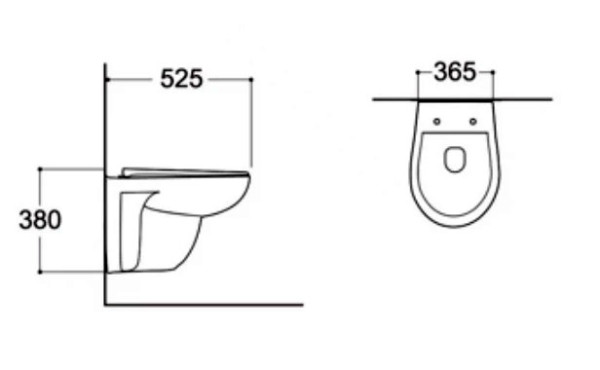 AQ1170-00 КАИР Унитаз подвесной безободковый 525*365*380мм, тонкое сиденье с механизмом плавного закрывания, крепеж. Фото 2