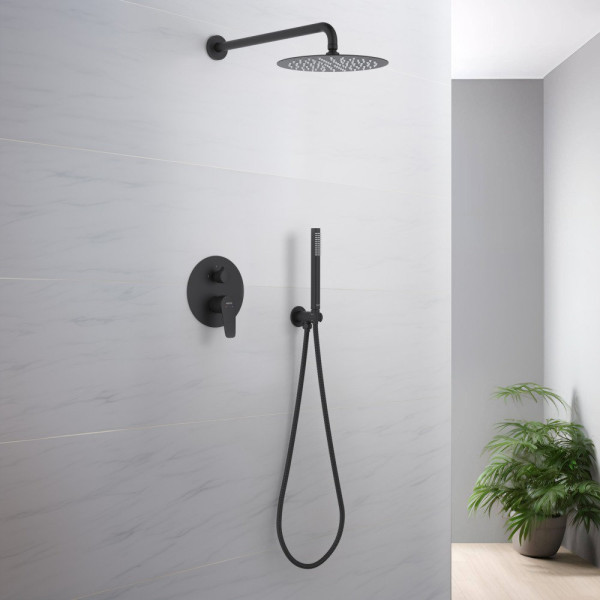 AQ1172MB БЕТТА Set 3 в 1 душевой комплект 2 режима, матовый черный. Фото 3