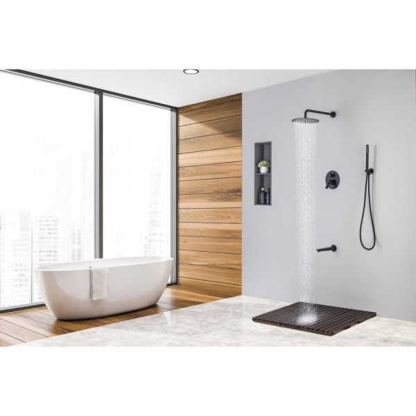 AQ1173MB БЕТТА Set 4 в 1 душевой комплект 3 режима, матовый черный. Фото 16